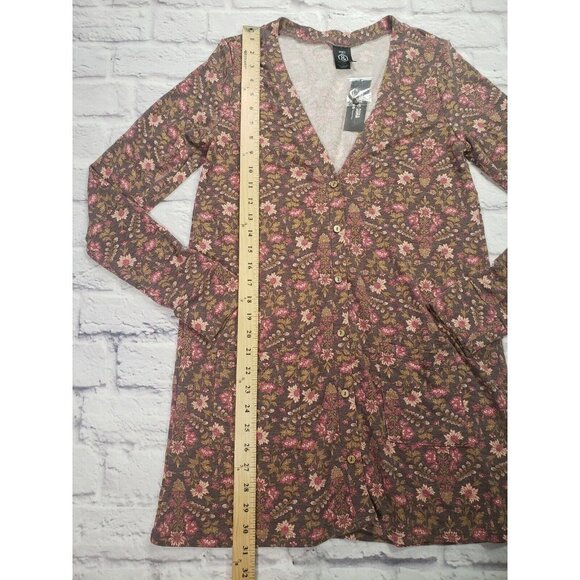 Agnes & Dora Women's Size Small Open Front Floral Cardigan Multi-Color - Picture 5 of 6